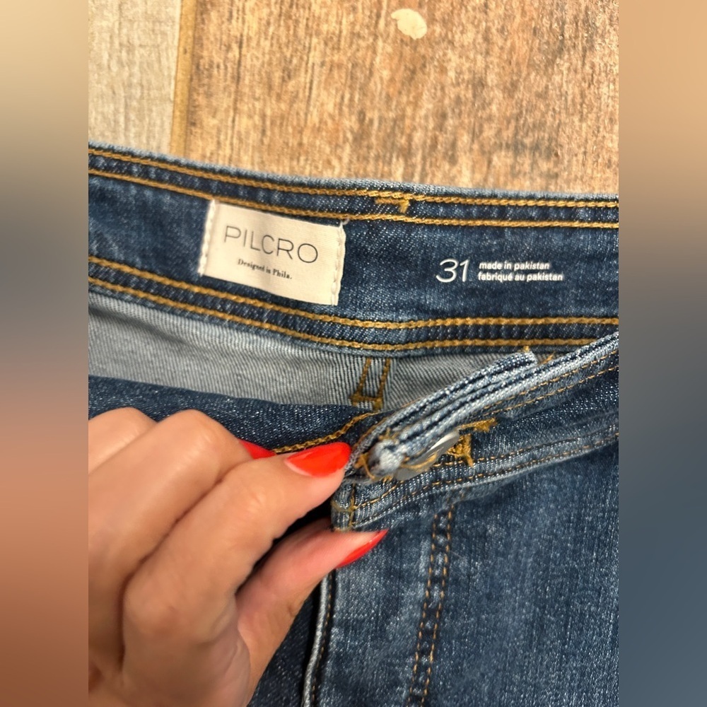 🆕 NWT Anthropologie PILCRO MID-RISE MICRO DENIM SHORTS - Picture 6 of 11